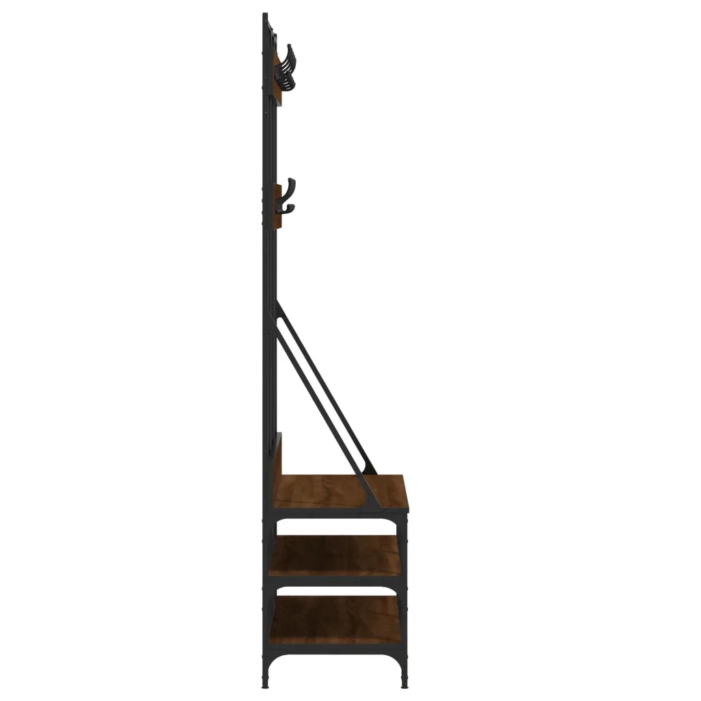 Appendiabiti con Porta Scarpe Rovere Marrone 100x40x184 cm CFW5171126