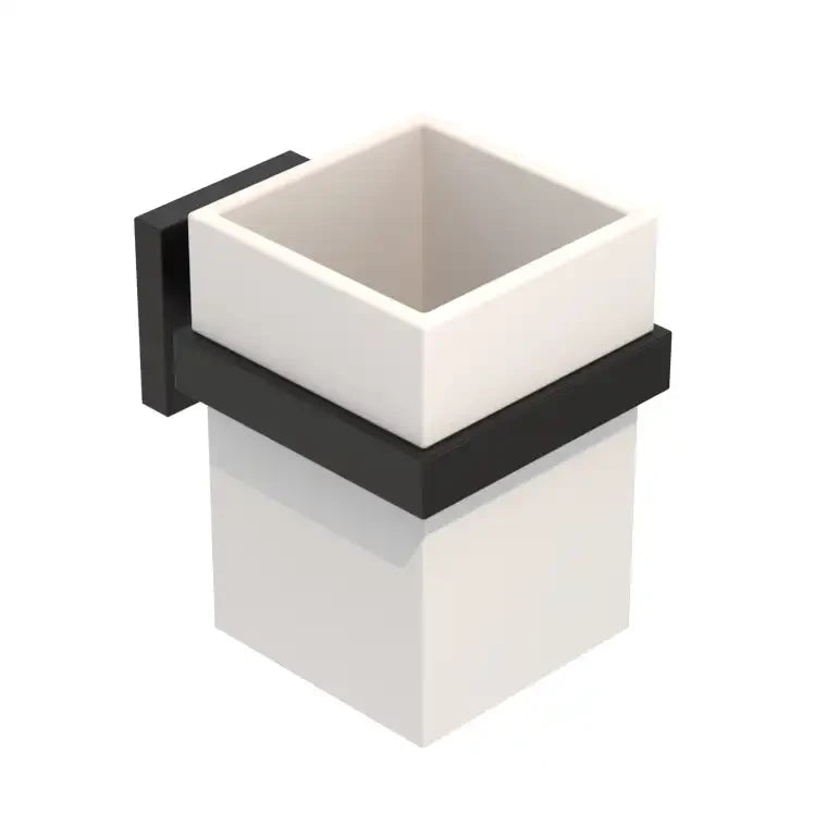 PORTA SPAZZOLINI MOD. TREND- Nero Opaco cm 8xh.11x10,9- METAF- pezzi 1