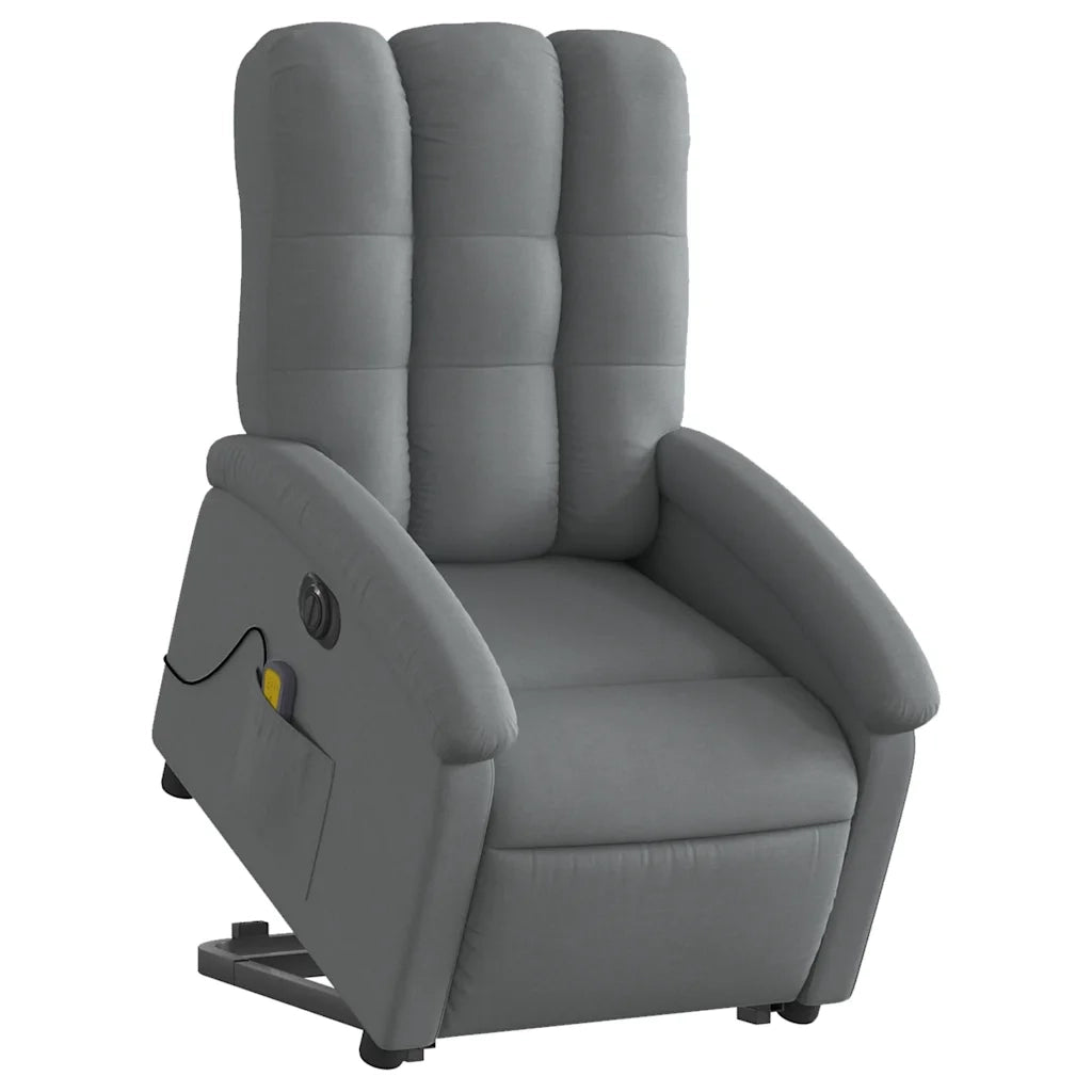 Poltrona Alzapersona Massaggi Elettrica Grigio Scuro Tessuto 3204129