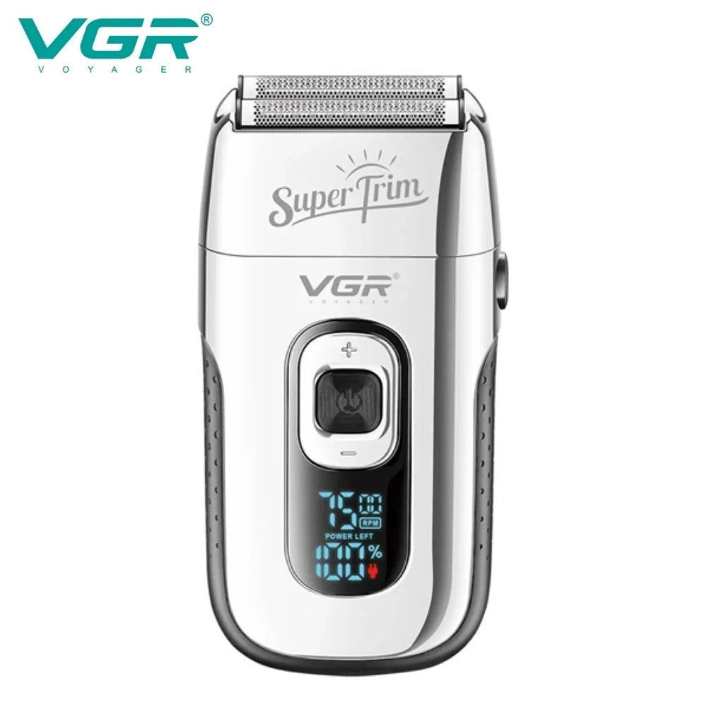 Trade Shop - Vgr V-332 Rasoio Professionale Foil Shaver Barber Display Led 3 Velocità - Silver