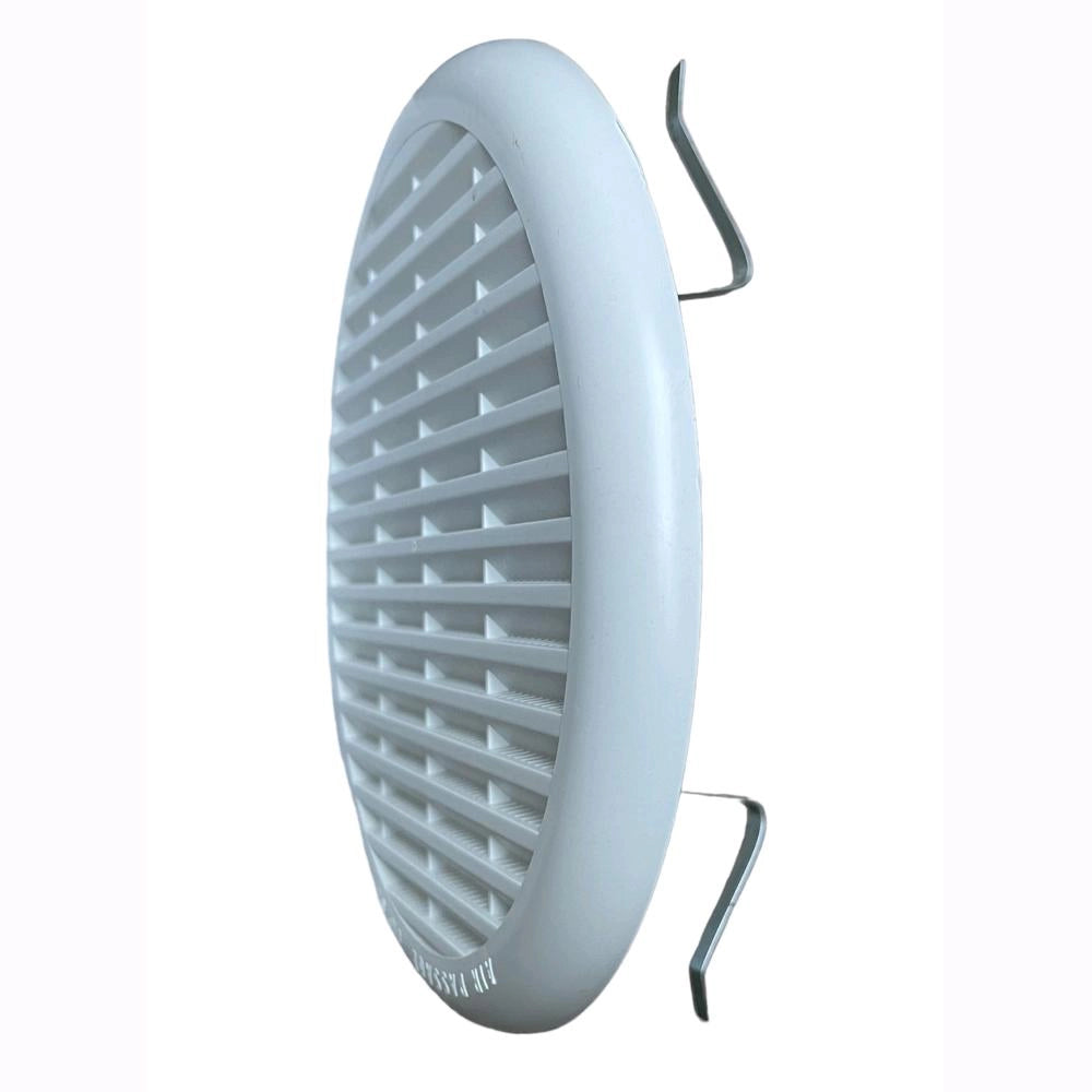 Griglia Aerazione Universale Con Molla In Abs Bianco per foro ⌀ da 8 a 12,5 cm