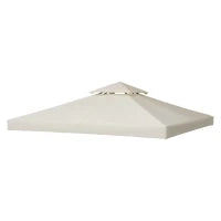 Copertura per Gazebo da Giardino Tetto Sostitutivo Anti-UV Impermeabile in Poliestere 3x3m Crema