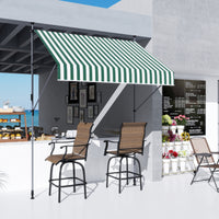 Tenda da Sole a Manovella Autoportante 2x1,2 m in Poliestere Verde e Bianco