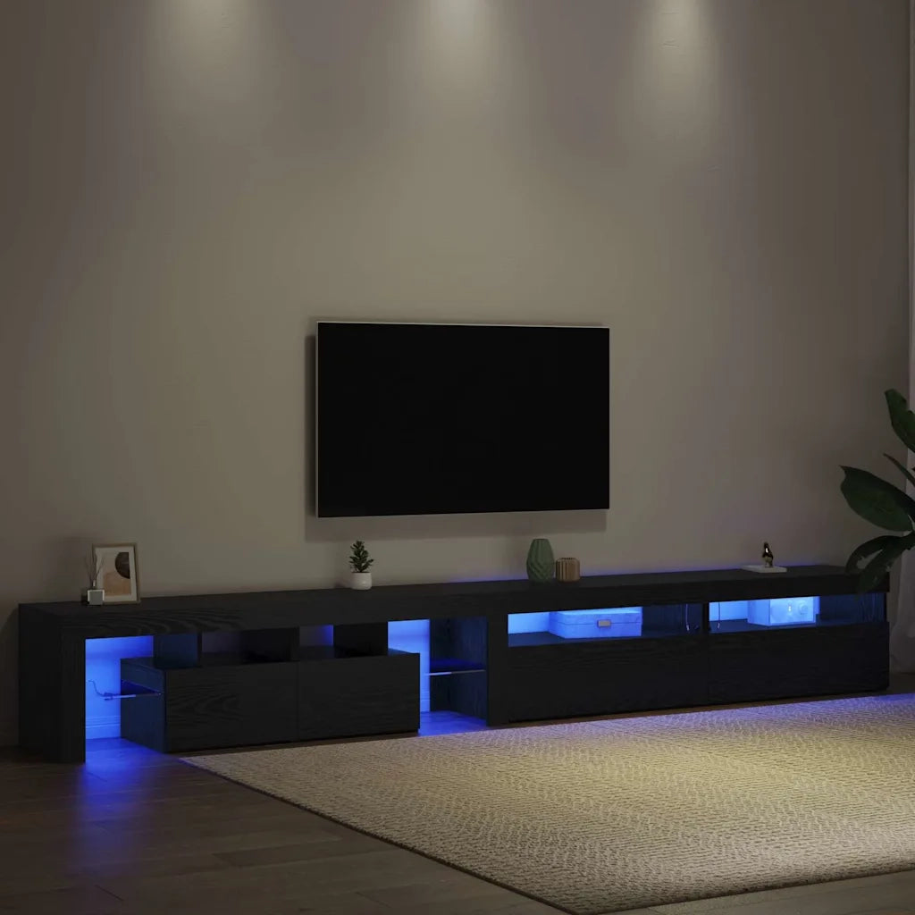 Mobile TV 3 pz-Mobile per TV-Credenza TV Rovere Nero 260 x 37 x 40 cm Legno multistrato 475536