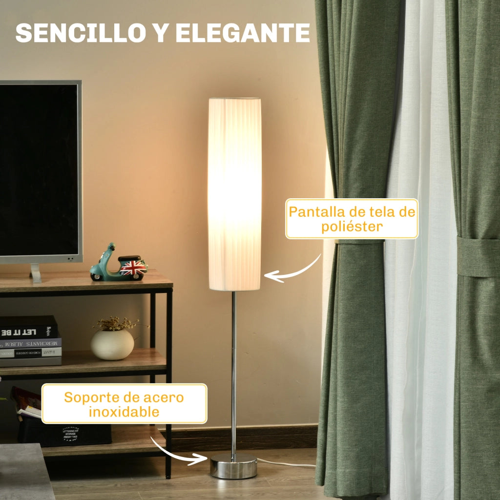 Lampada da Terra Moderna per Soggiorno Camera da Letto ¨C zephmum ¨C Bianco Acciaio Inox 120 cm