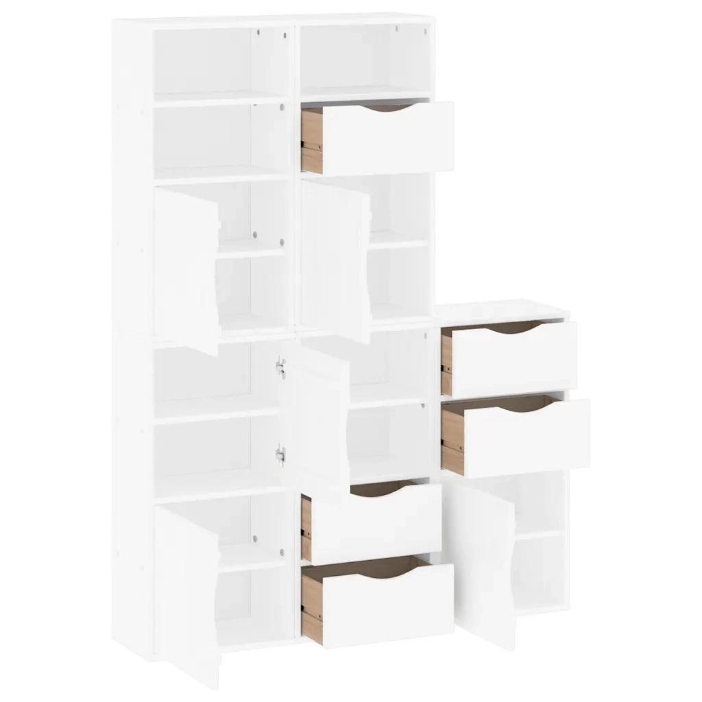 Armadietti Laterali 5 pz ODDA Bianco 40x24x79 cm Legno di Pino 3365357