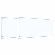 Set di 2 paraschizzi da cucina dal design moderno 90 x 40 cm resistenti al calore pratici in vetro temperato trasparente 02_0056223