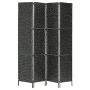 Divisorio Ambienti | Divider per stanze | Paravento a 4 Pannelli Nero154x160 cm in Giacinto d'Acqua