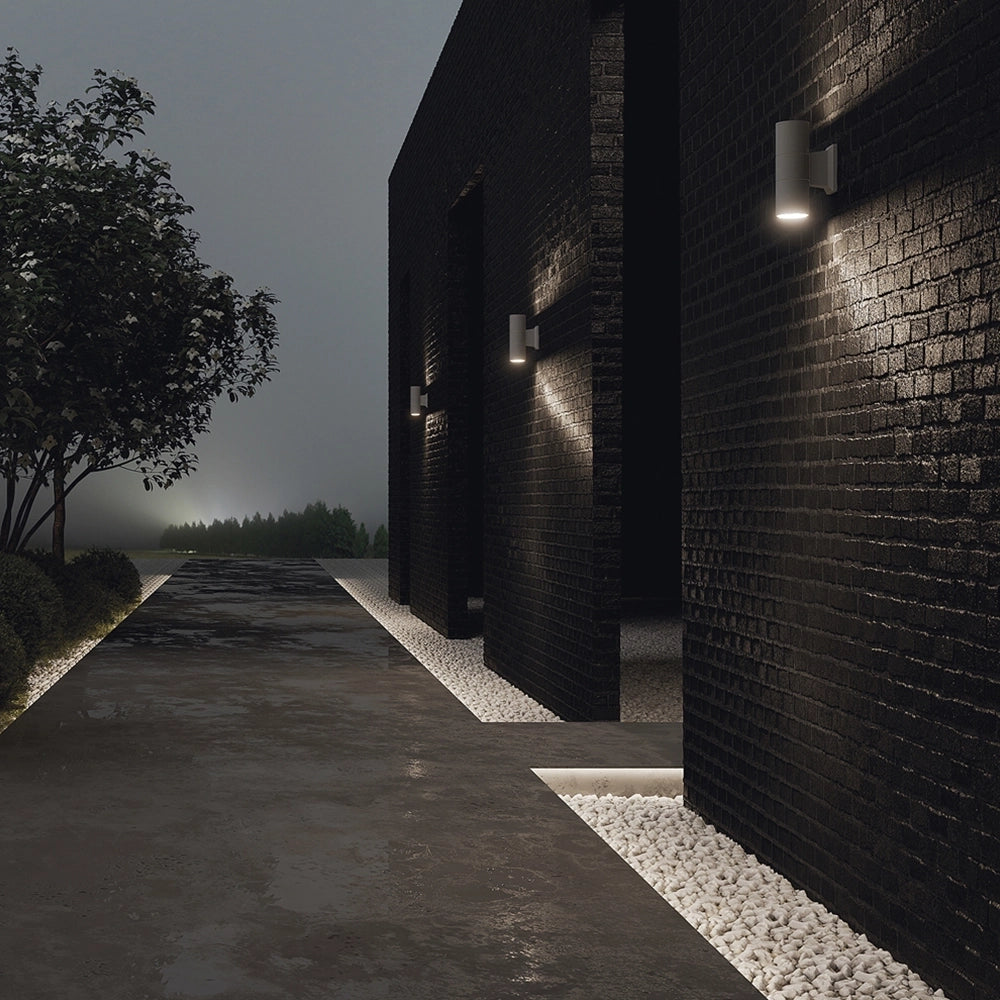 Lampada Da Parete Moderna Da Esterno Alluminio Grigio Luce2Gu10 50W Ip54