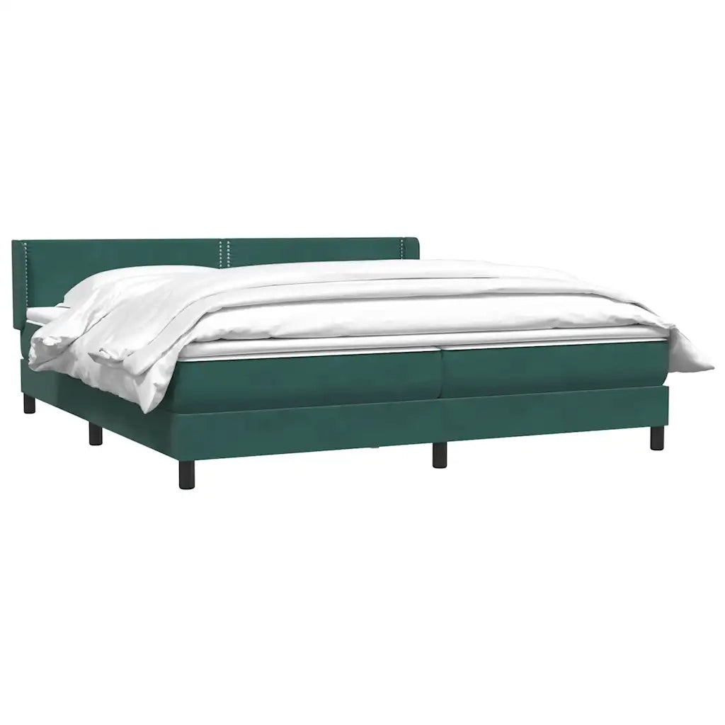 Giroletto a Molle con Materasso Verde Scuro 180x220 cm Velluto 3318084