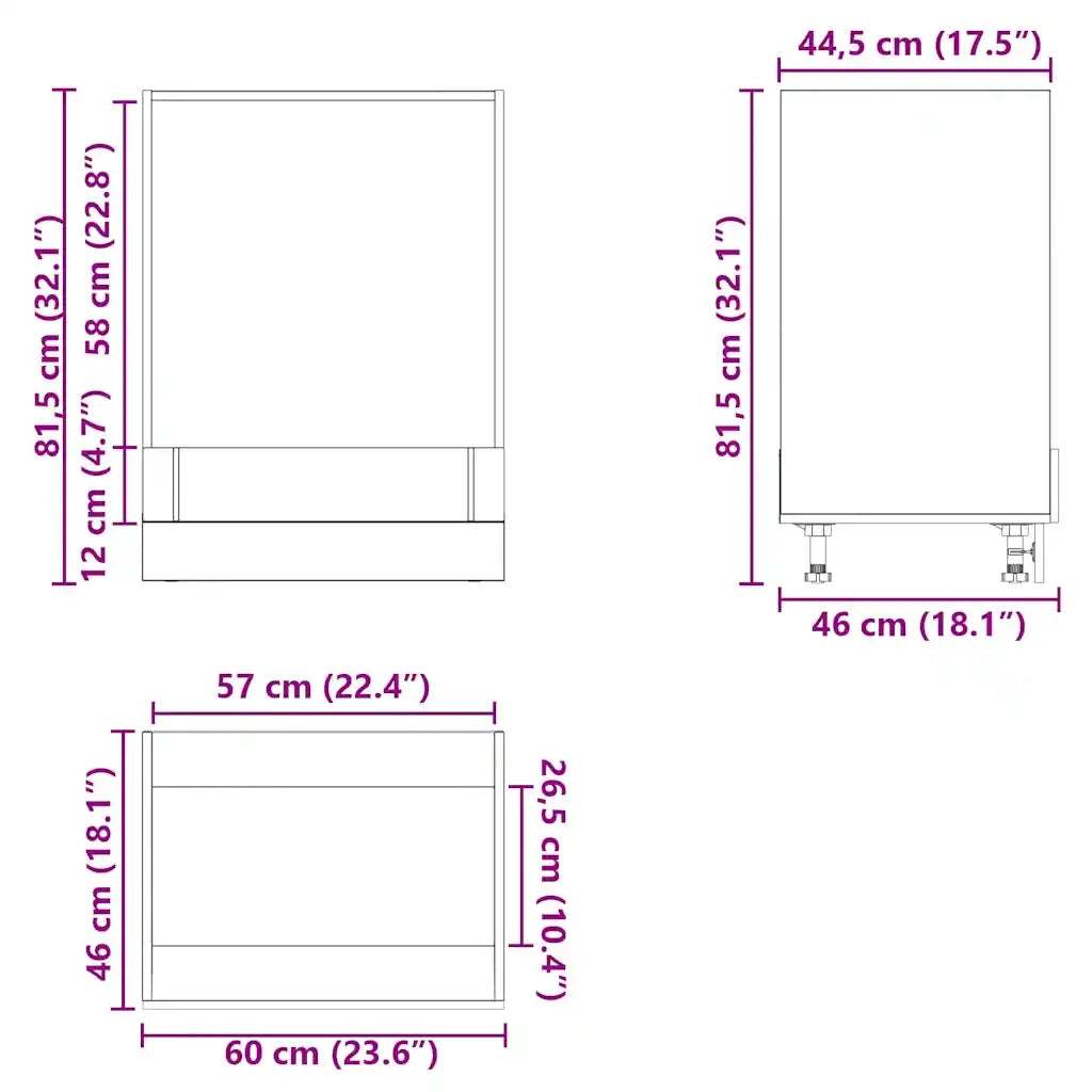 Armadio Forno Lucca Grigio Cemento in Legno Multistrato 853761