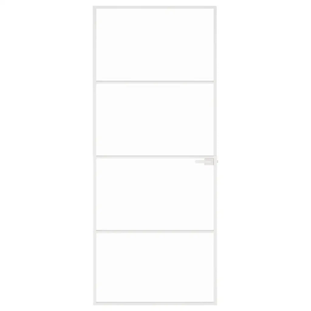 Porta Interna Bianca 83x201,5 cm Vetro Temperato Alluminio Slimcod mxl 106877