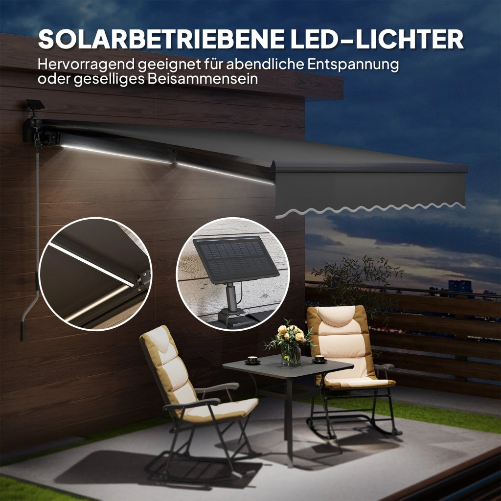 Tendone da sole a braccio con manovella ¨C zephmum ¨C Grigio 300 cm