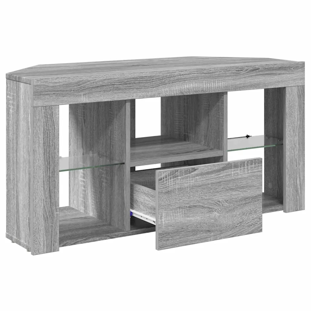 Mobile TV LED Angolare Grigio Sonoma 100 x 40 x 50 cm 889801