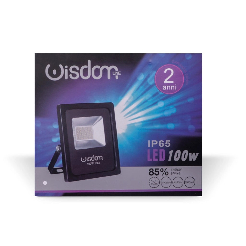 Trade Shop - Faro Professionale A Led 5730 Per Esterno Ip65 Impermeabile Wisdom 100w Slim -