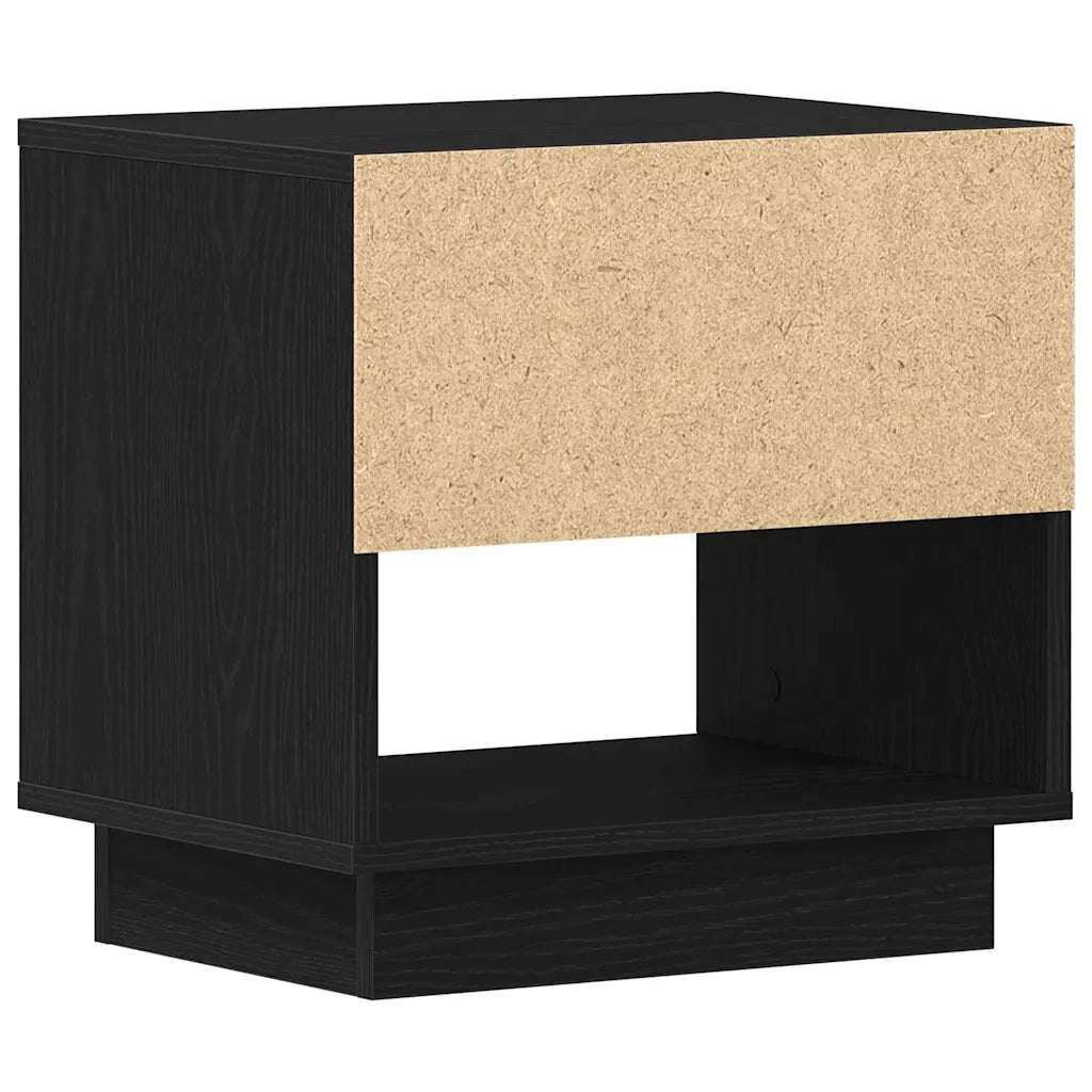 Comodino | Armadio da Notte | Mobiletto da notte Rovere Nero 45 x 34 x 44 cm Legno multistrato