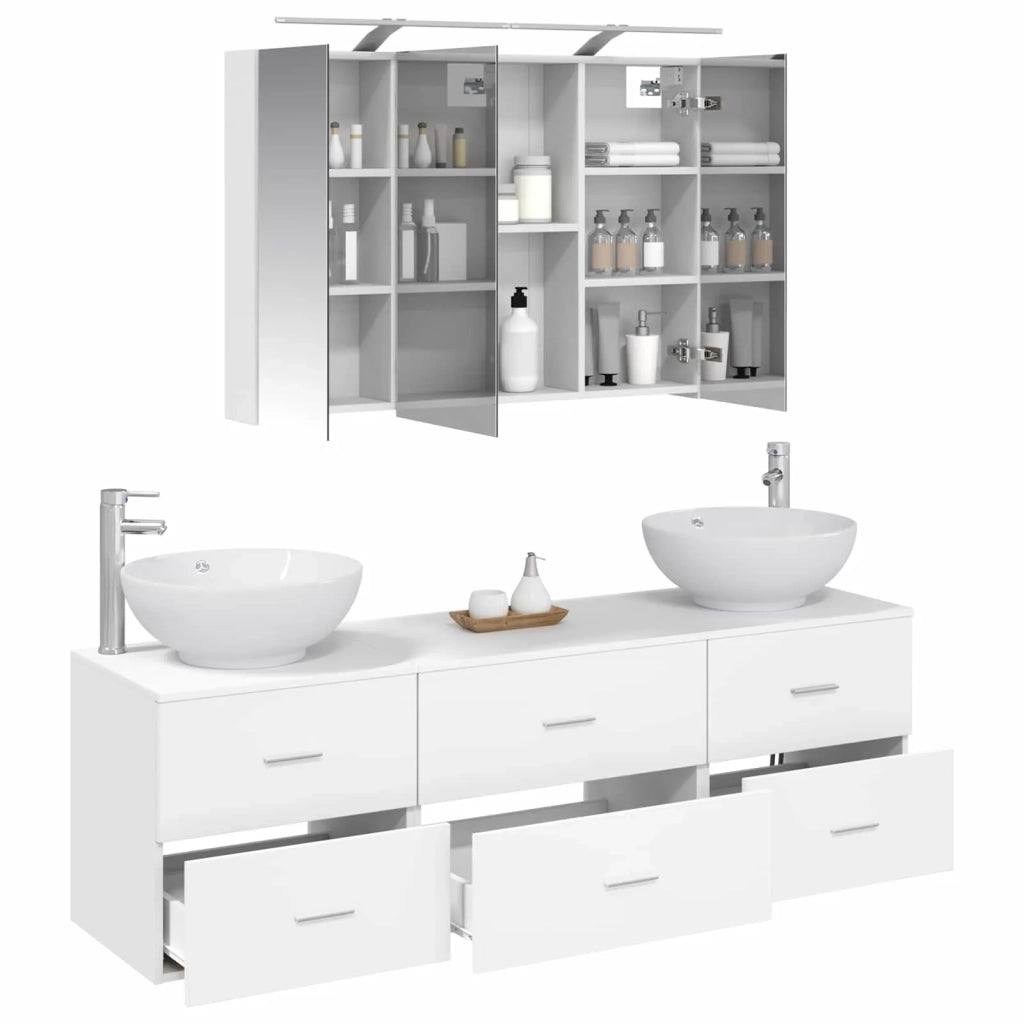 Set di mobili per il bagno 4 pcs Bianco 3406935