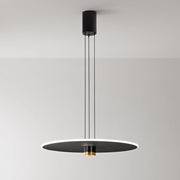 Sospensione Minimal Stream Metallo Nero E Oro Acrilico Led 50W 3000K