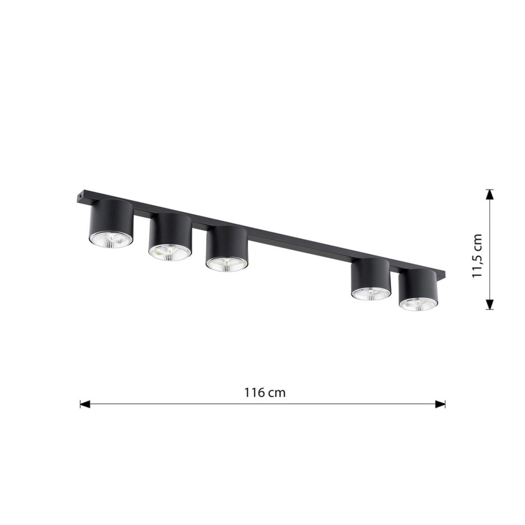Faretto da soffitto Nano in acciaio nero