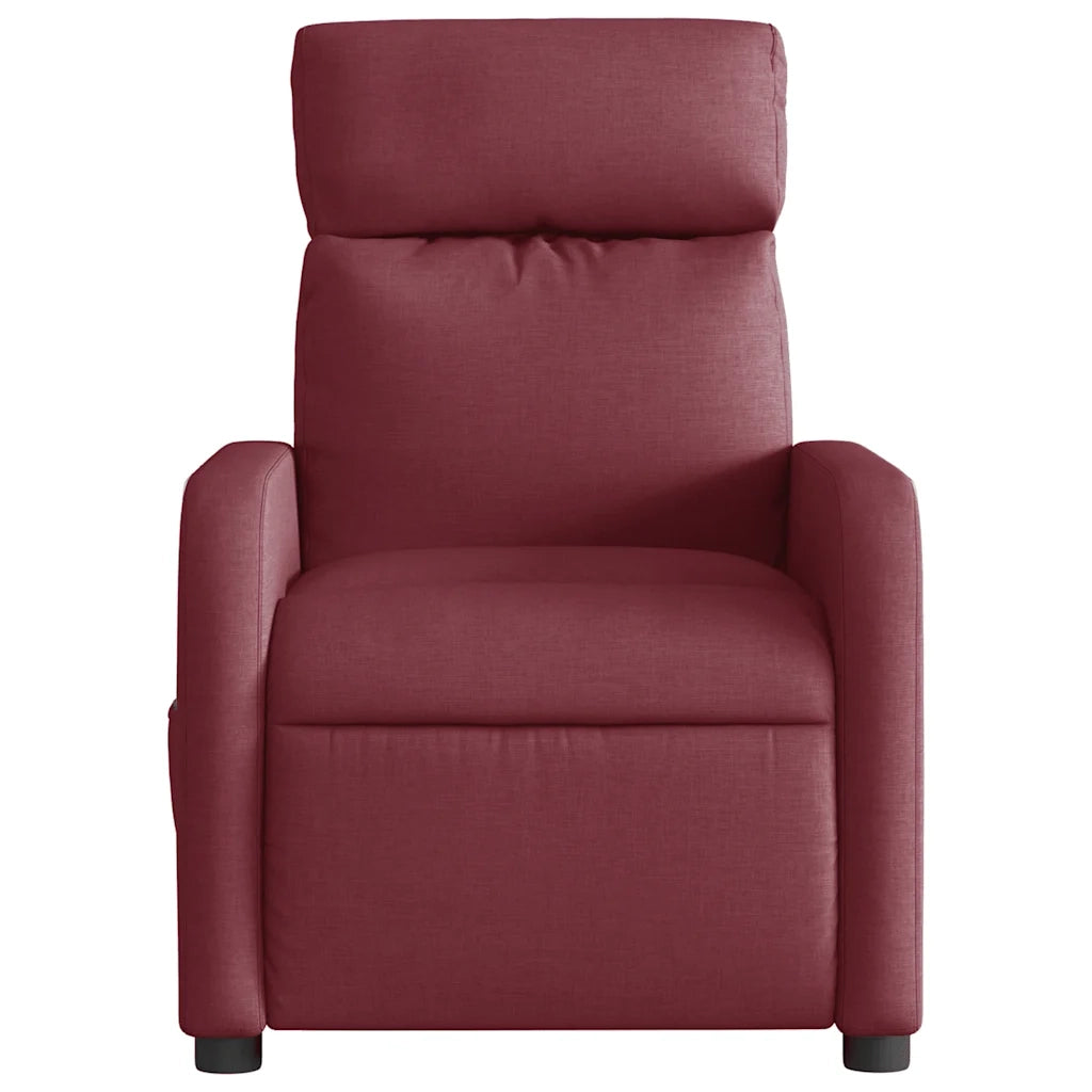 Divano Sedia-Poltrona Massaggiante Reclinabile Elettrica Rosso Vino Tessuto 458648