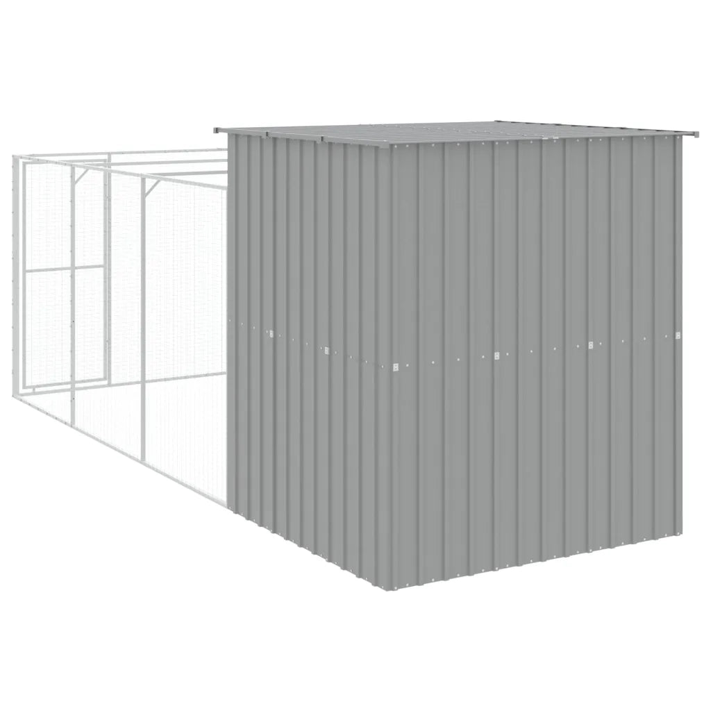 Casetta Cani Corsa Grigio Chiaro 165x455x181 cm Acciaio Zincato 3189104