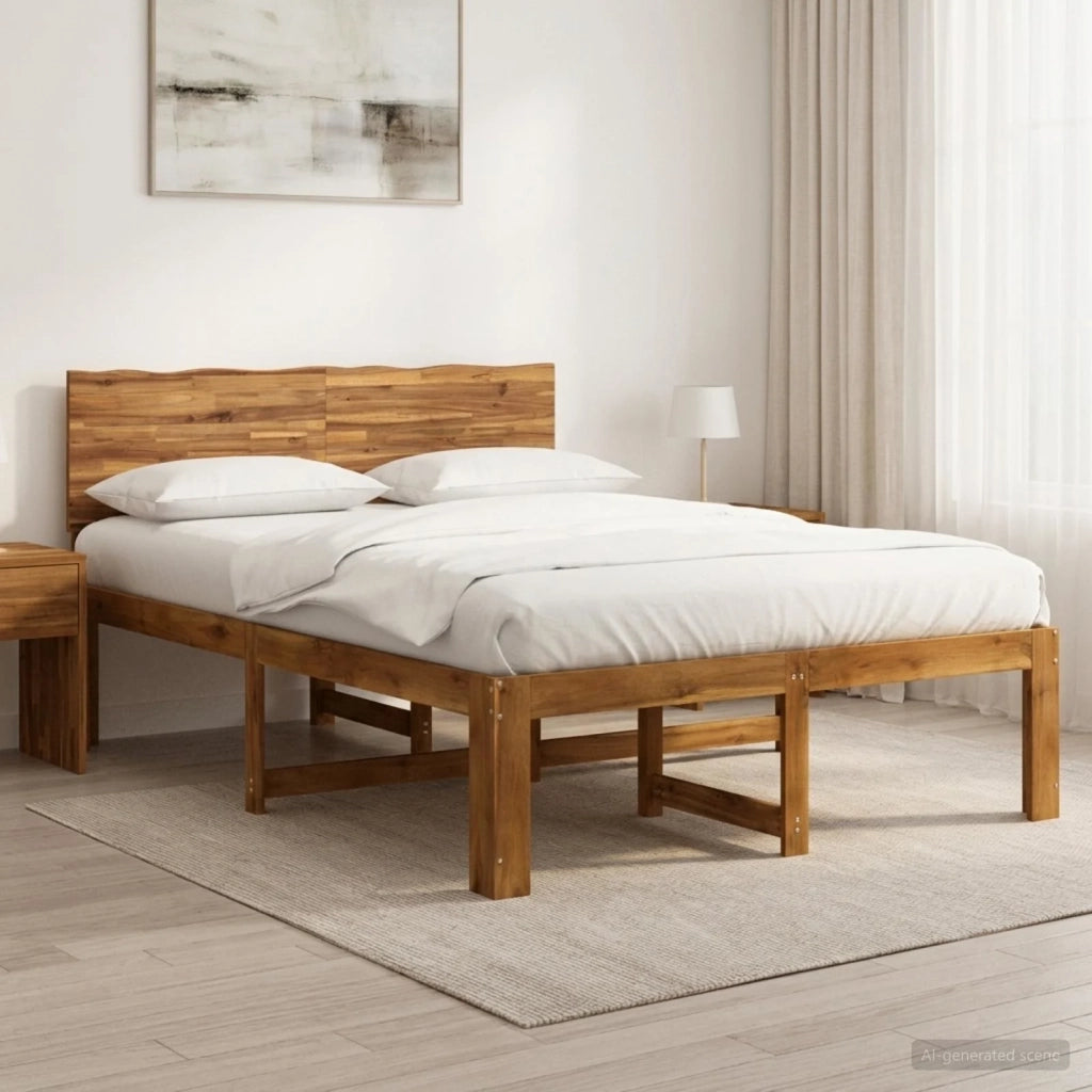 Letto matrimoniale con testiera ROSTOCK Naturale 120 x 190 cm 903402