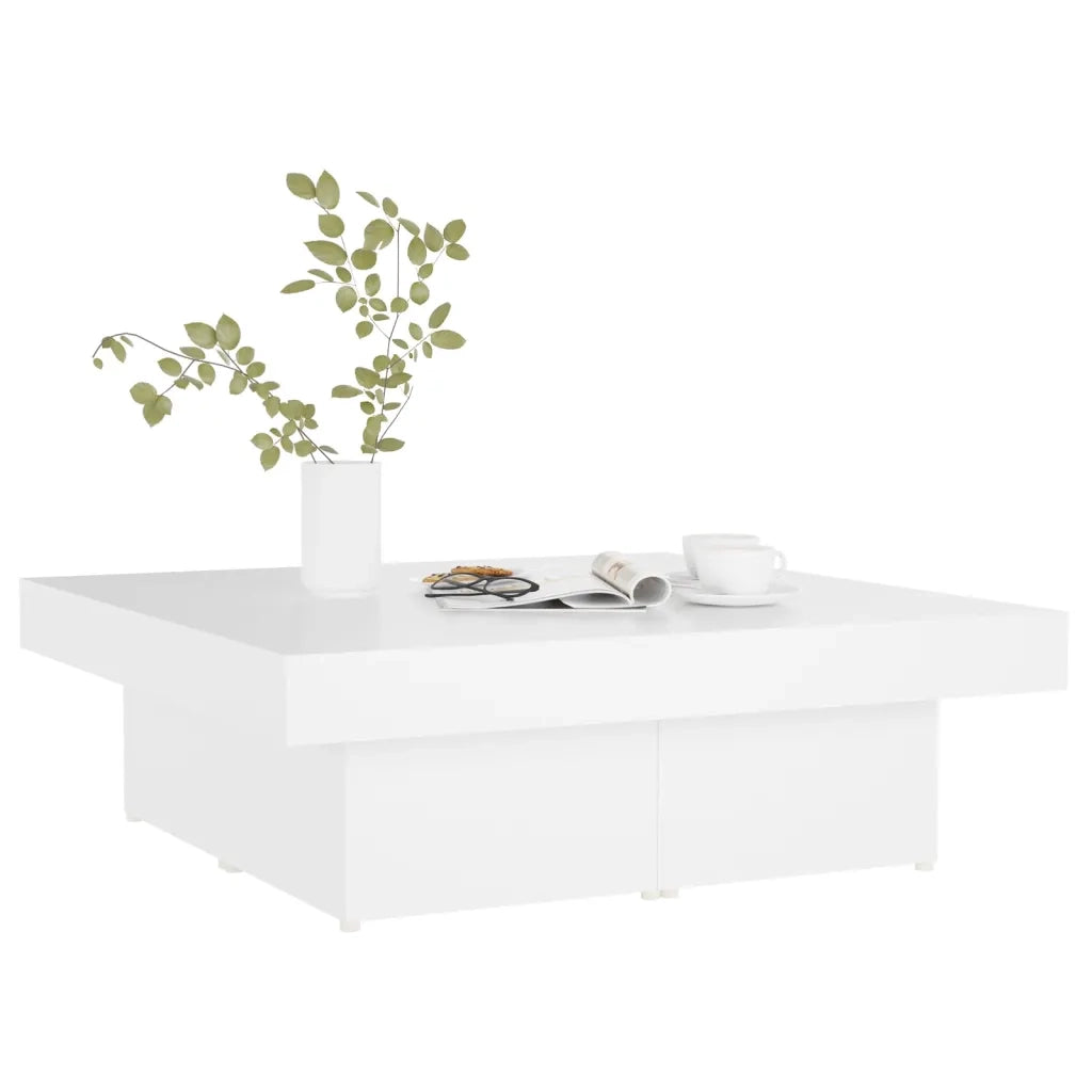 Tavolino da Salotto Bianco 90x90x28 cm in Legno Multistrato 806912
