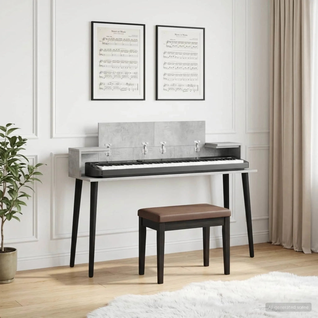 Scrivania studio Grigio Cemento 130 x 36 x 19,5 cm 8006703