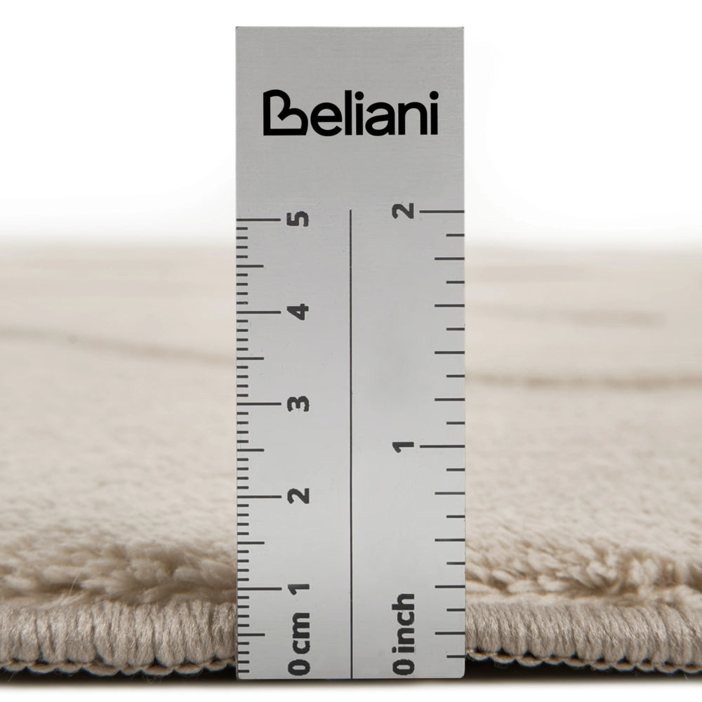 Tappeto da salotto rettangolare jacquard, 160 x 230 cm a pelo corto beige Stile Moderno