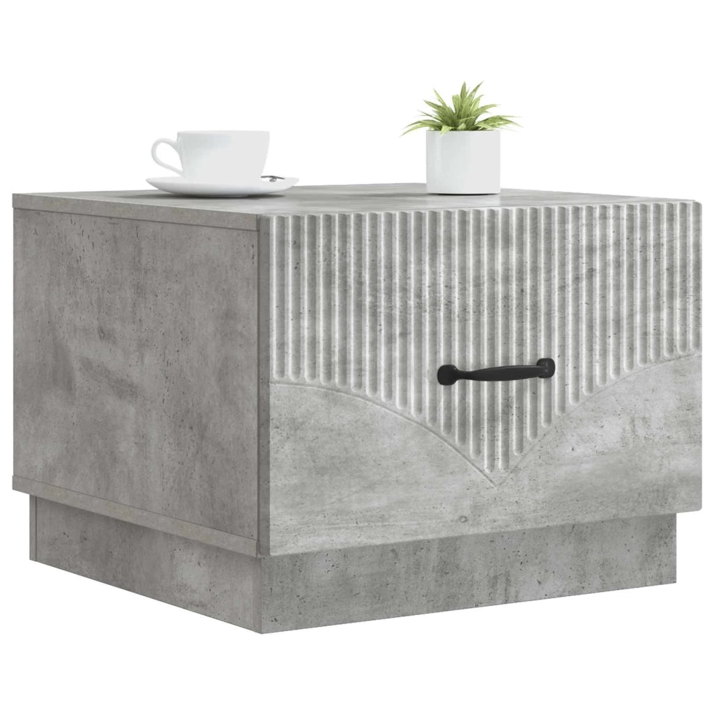Tavolino da salotto | Tavolino da caff¨¨ | Tavolino da Soggiorno con cassetto Grigio Cemento 49 x 50 x 37 cm