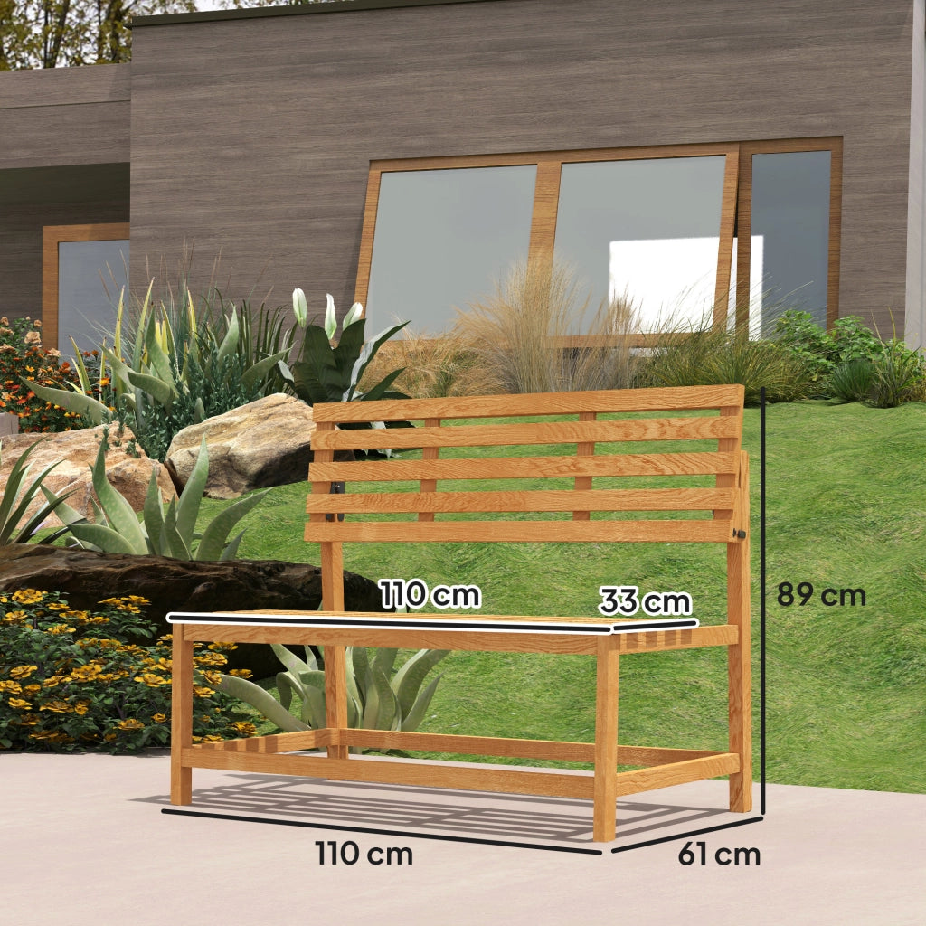 Panchina Giardino 2 Posti ¨C zephmum ¨C Legno Teak 110x61x89cm