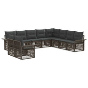 Set Divano da Giardino 10 pcs Grigio polyrattan 3434876