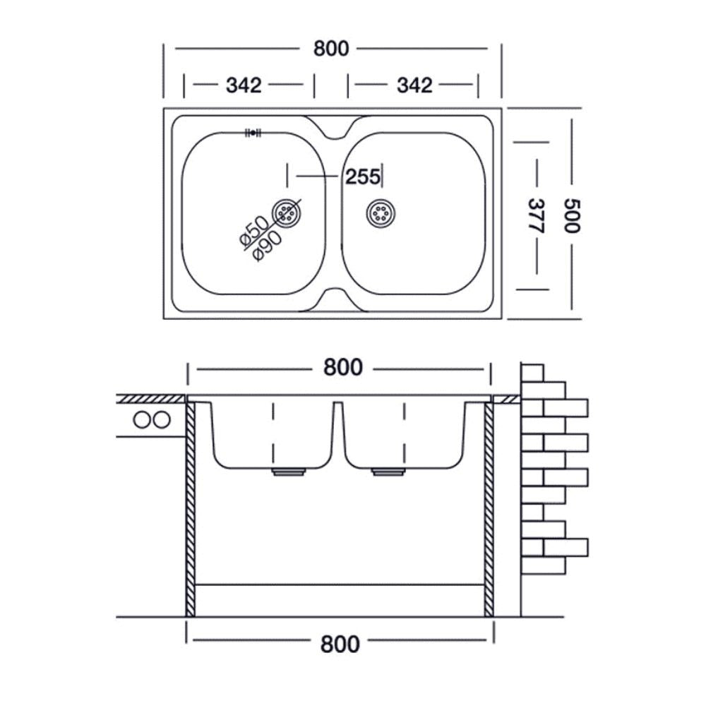 Lavello 80x50 cm 50 series