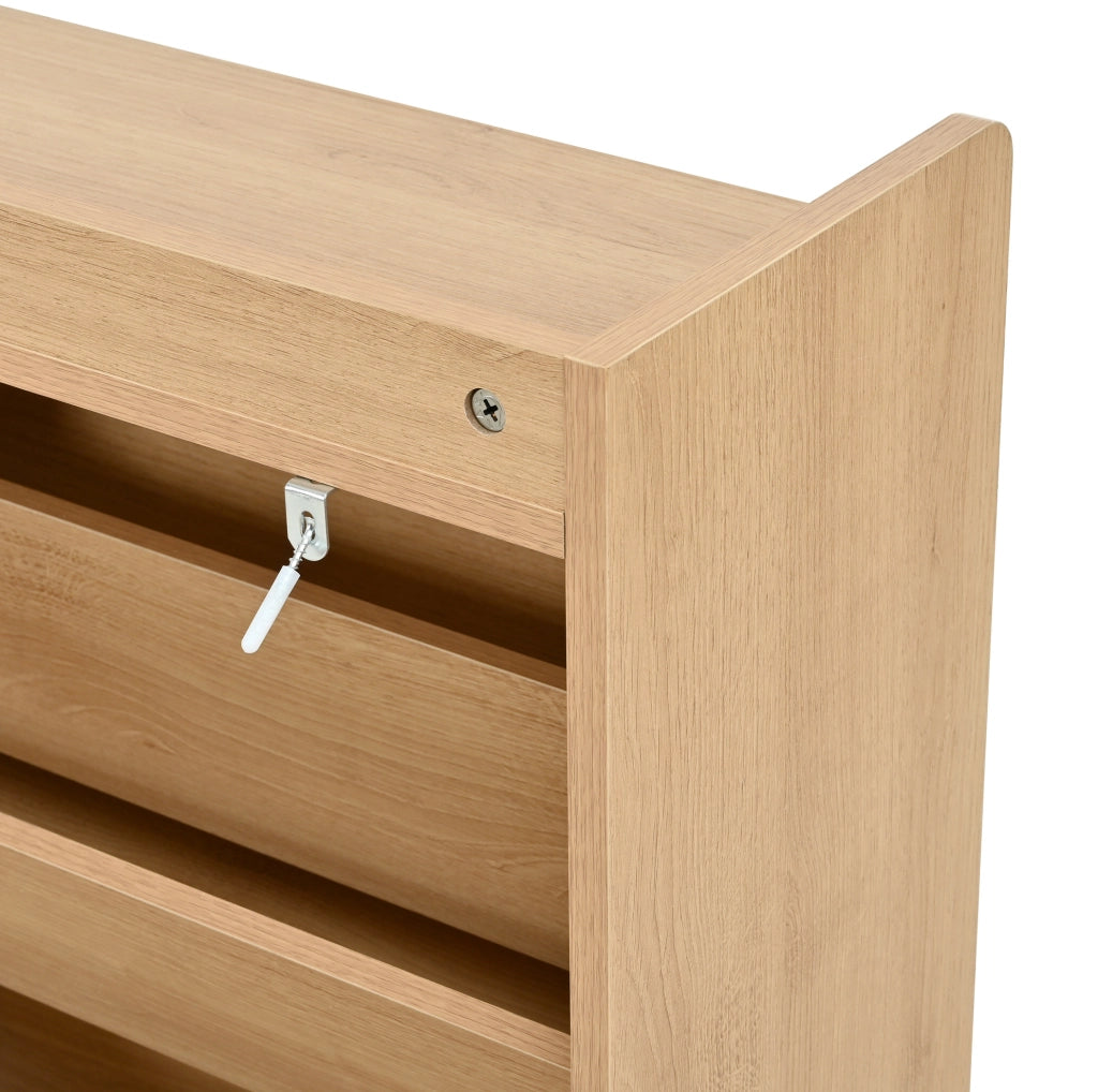 SCARPIERA 105x24x90 cm 4 vani a ribalta MDF Naturale