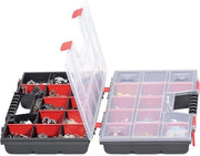 Assortimento di piccoli componenti - contenitore di ordinamento con pareti divisorie rimovibili - coperchio trasparente - pieghevole - 390 x 290 x 130