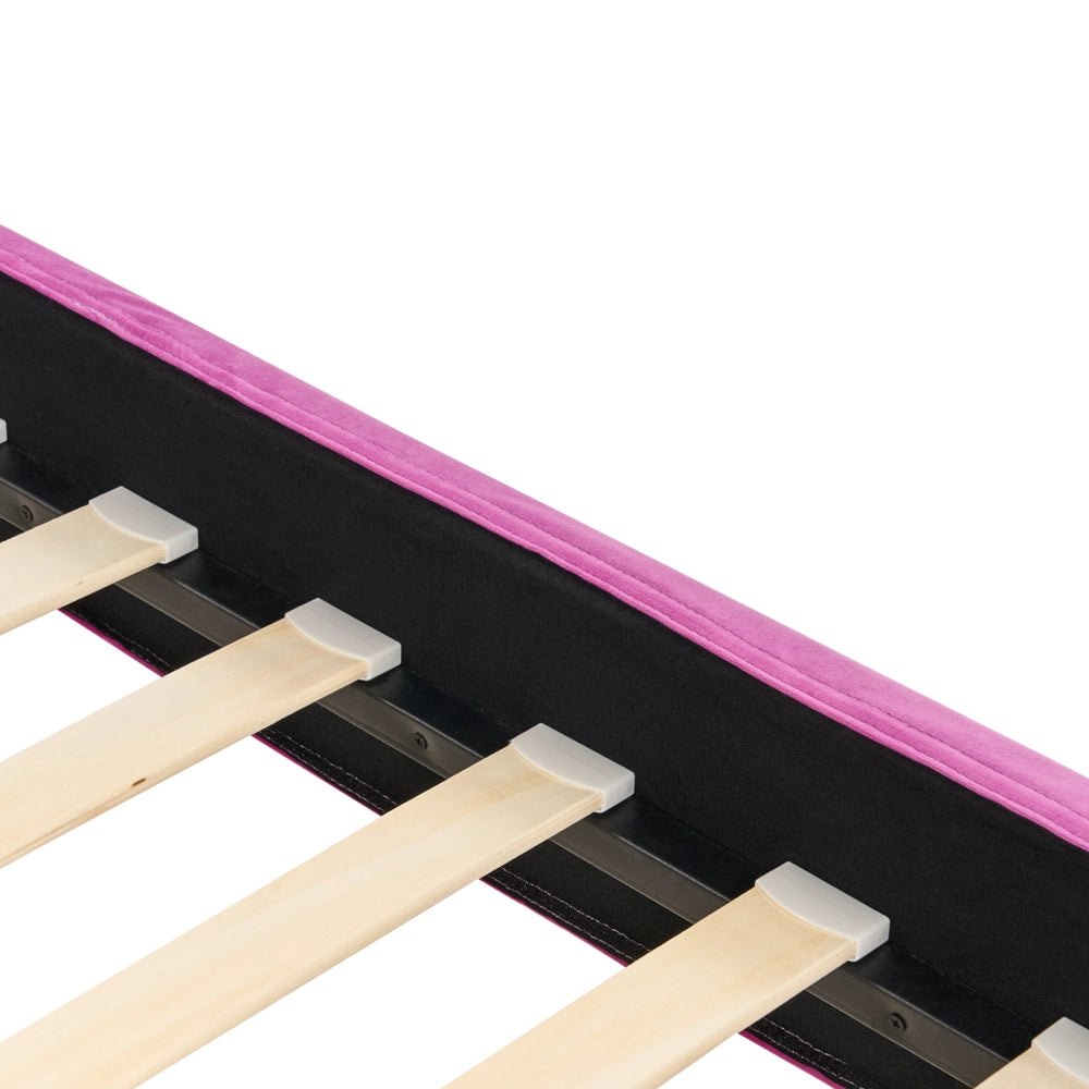 Fodera per telaio letto in velluto fucsia 90 x 200 cm Sfoderabile Lavabile stile retrò