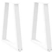 Gambe per tavolo da pranzo a forma di V 2 pz bianche 50x(72-73,3) cm in acciaio
