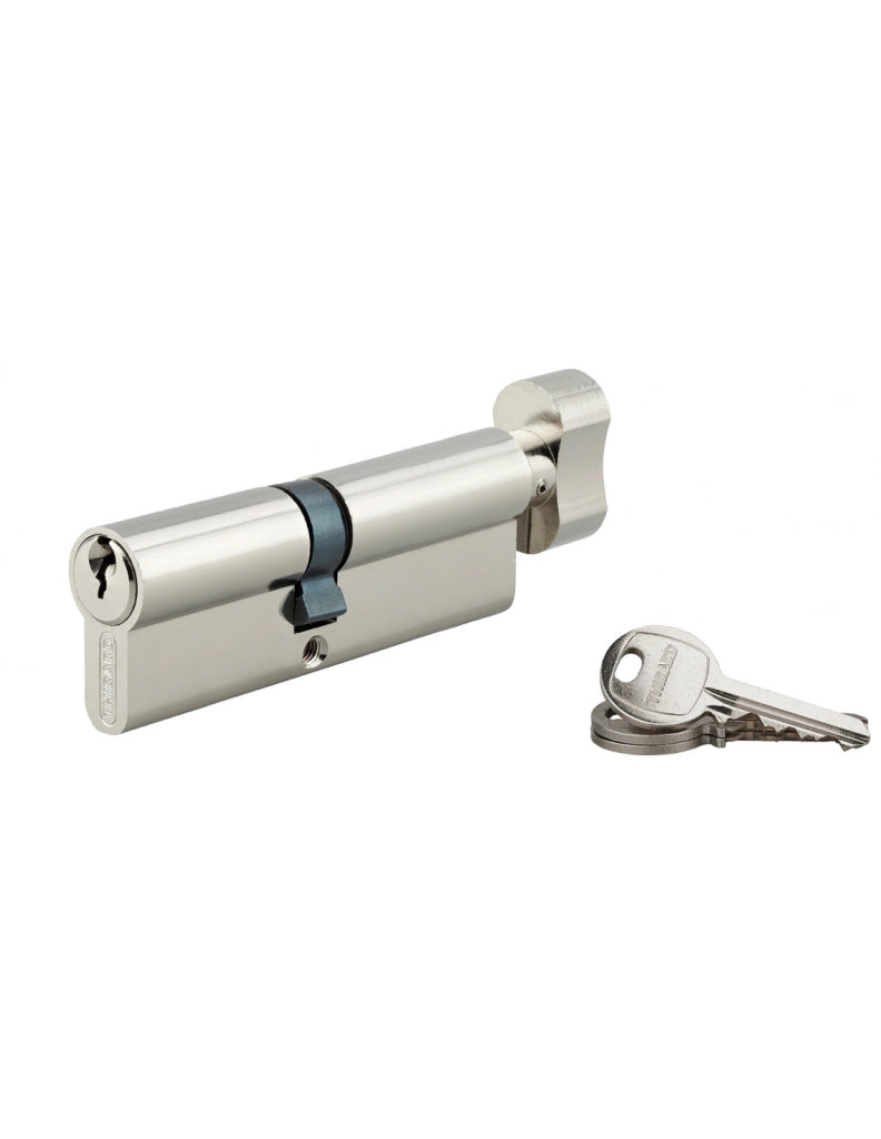 Cilindro europeo per serratura a pomolo SA  50Bx40mm, anti estrazione, nichel, 3 chiavi - THIRARD