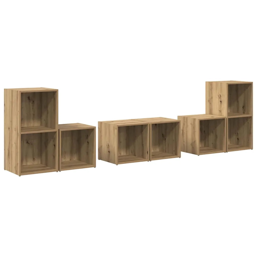 vidaXL Set di mobili TV 6 pcs Rovere artigianale 37 x 35 x 72 cm