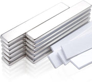 Pacco con 12 magneti neodimio, extra forti, grandi, 60 x 10 x 3 mm, magneti rettangolari, magneti forti per lavagne magnetiche, magneti per frigorifero, magneti autoadesivi, magneti forti rari per armadi cucina.
