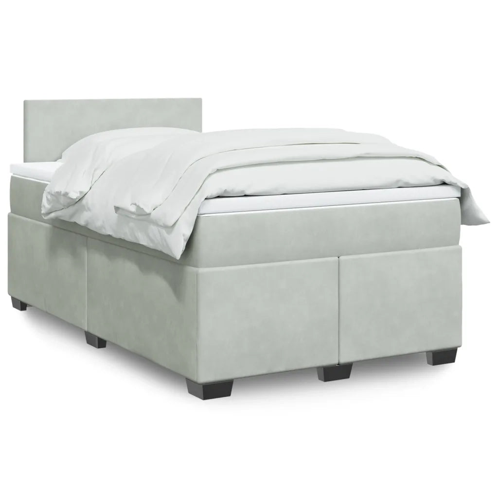 Giroletto a Molle con Materasso Grigio Chiaro 120x190cm Velluto 3286252