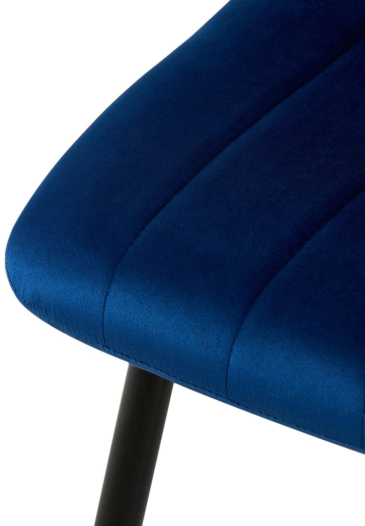 Set di 4 sedie Dijon blu,Velluto
