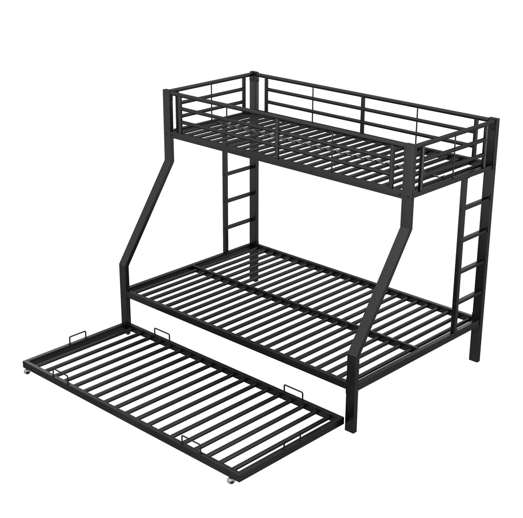 Letto a castello in metallo con letto estraibile 90/140x200 cm; nero