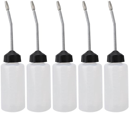 Dispensatore di olio 120 ml - plastica - 5 x Dispensatore di olio - Altezza 19,5 cm - Resistentente all'olio - Resistentente alle abrasioni e agli impatti - Olio can - Dimensioni: 19,5 cm
