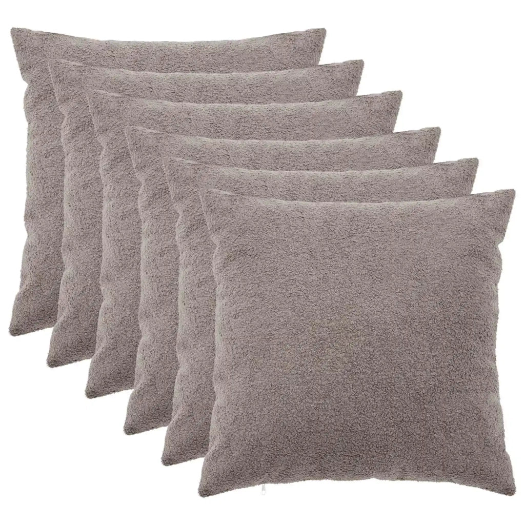 Federa 6 pcs HEERLEN Grigio Chiaro 60 x 60 cm Bouclé 912634