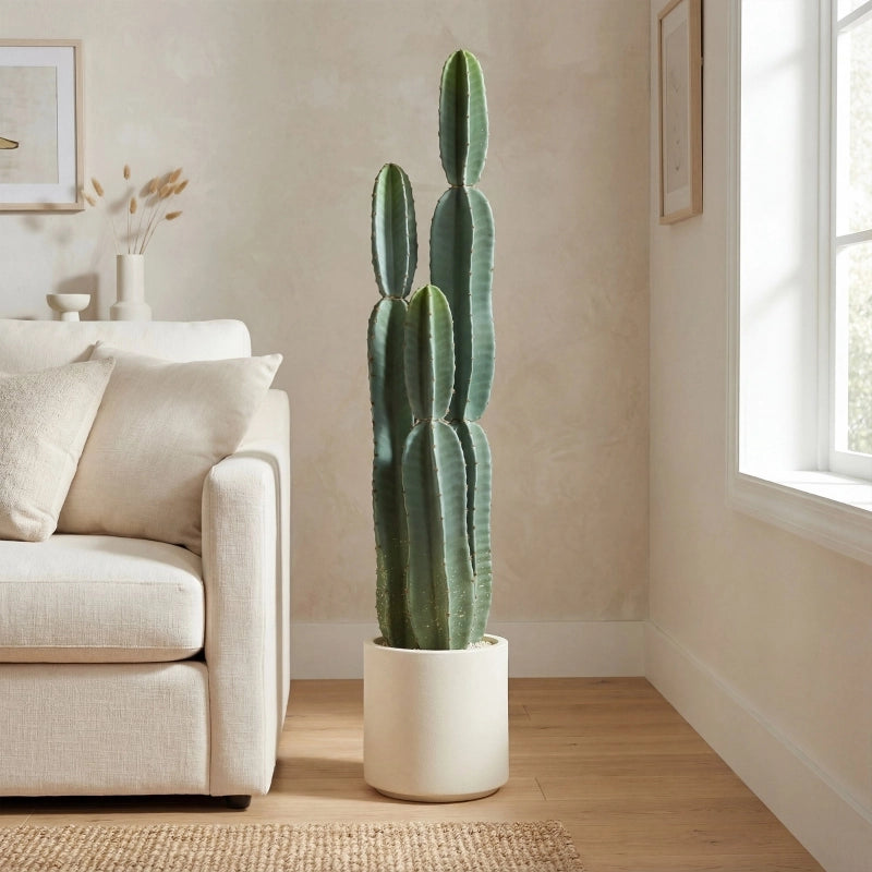 Pianta di cactus artificiale, grande, 111 cm, pianta artificiale in vaso per ufficio o soggiorno