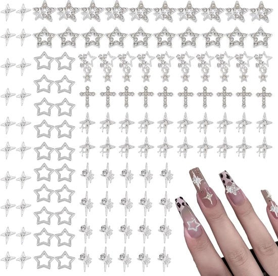120 pezzi di decorazioni per unghie in vetro, 3D decorazioni per unghie per artigianato DIY. Adorni per unghie brillanti per donne.