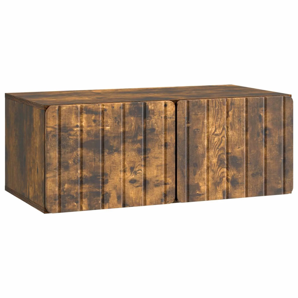 Mobile Porta TV da Muro-Credenza per TV sospesa Rovere Fumo 78,5 x 41 x 30 cm 284031