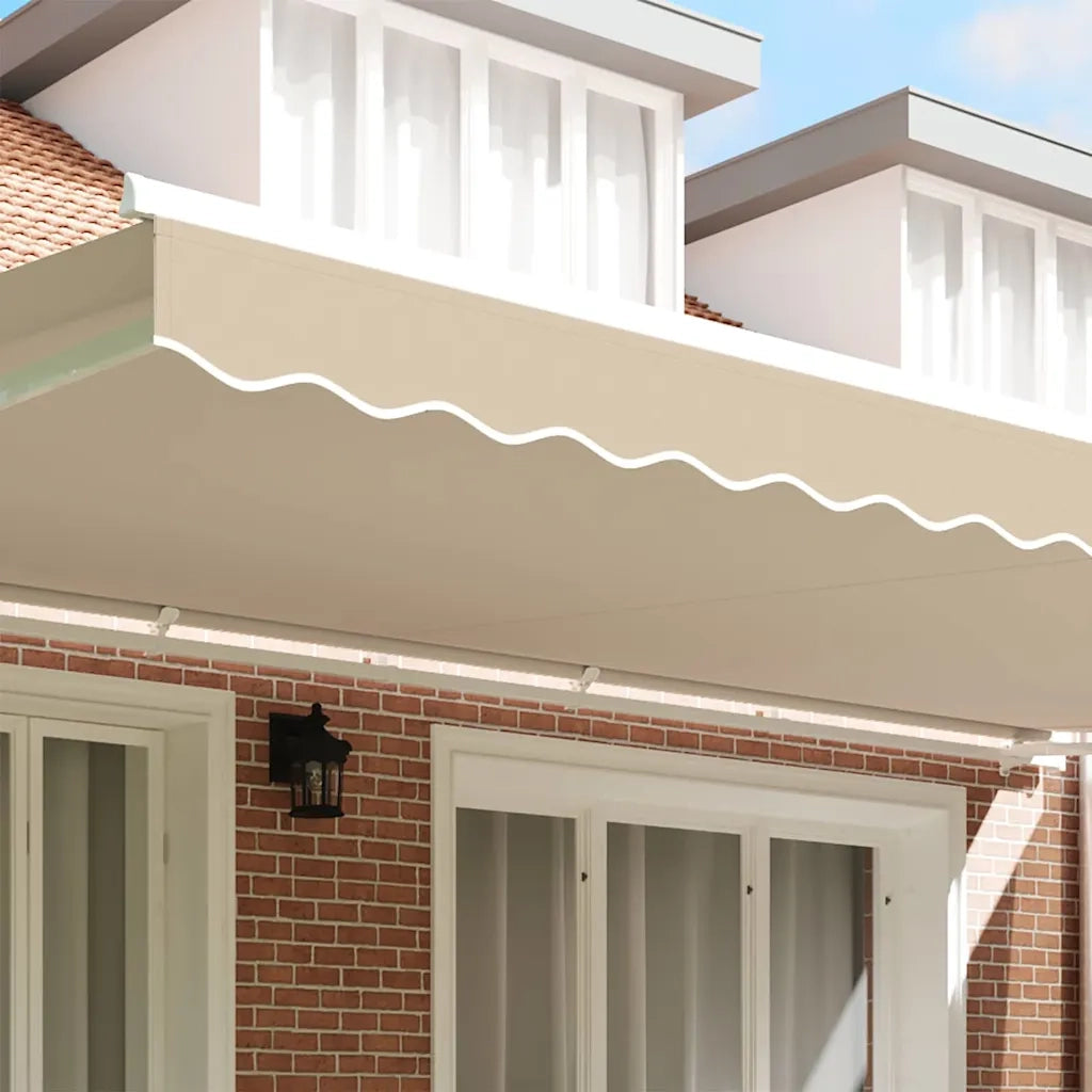 Sostituzione della mantovana per tenda-Tessuto di Ricambio per Mantovana da Tenda Beige 6 m Poliestere