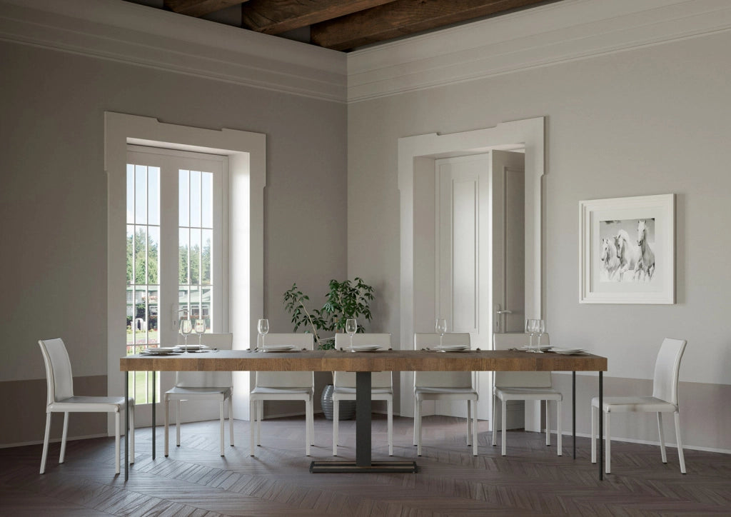 Consolle Allungabile 90-300x40x77 cm in Nobilitato Marrone